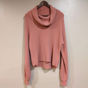 Rachel Zoe Nylon Cowl Neck Sweater Dolman Sleeve Dusty Pink Mauve Women's Medium